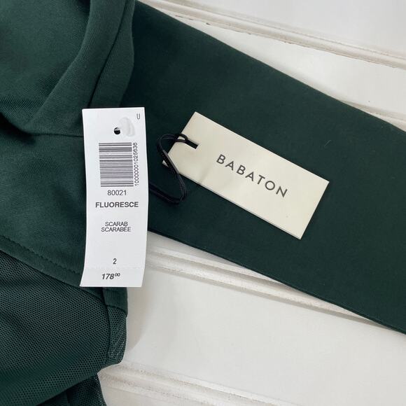 NWT Babaton Scarab Green Fluoresce Long sleeve Mesh Cutout Mini Dress Size 2 - Picture 10 of 10